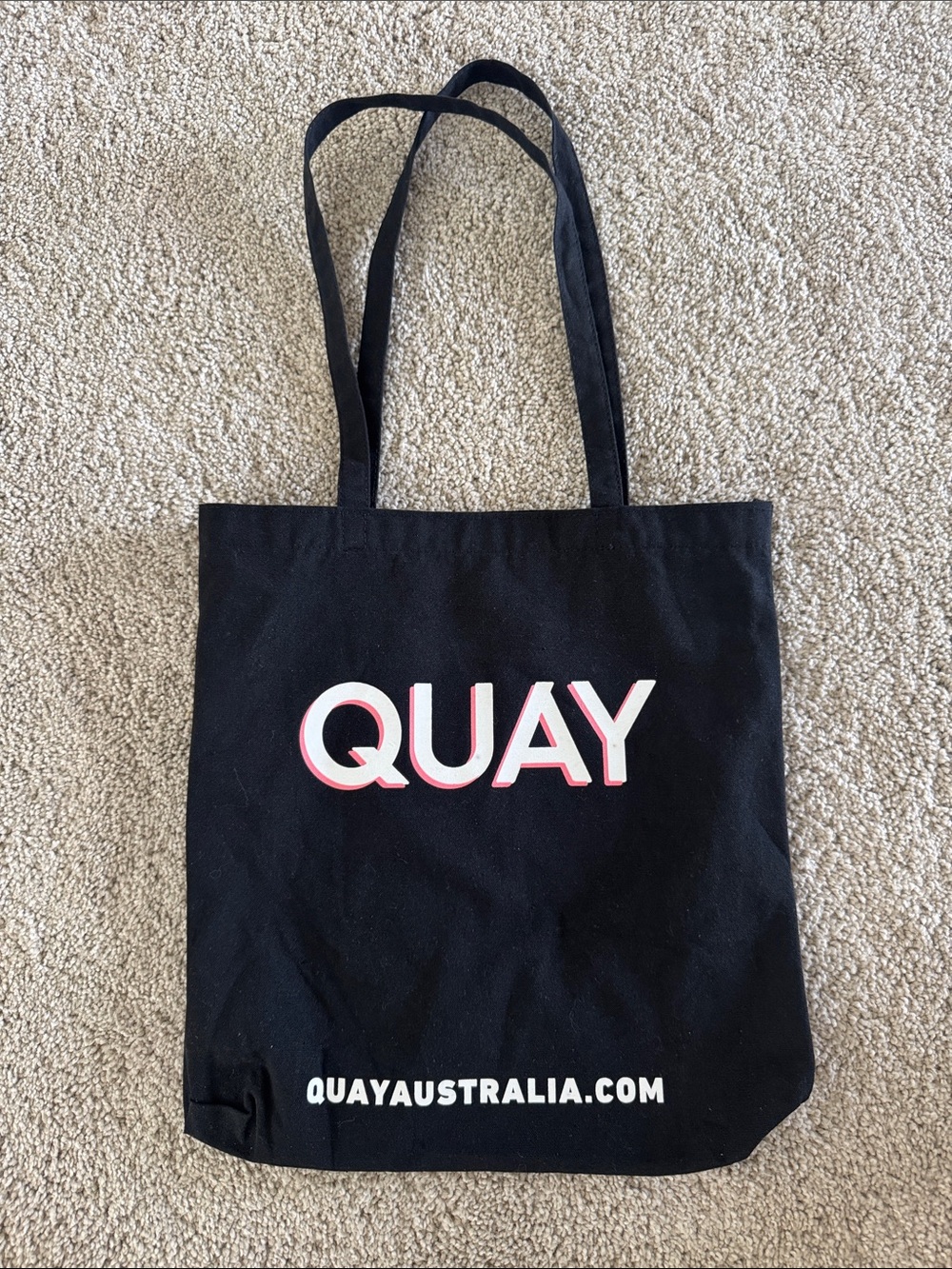 Quay Australia Tote Bag Canvas 13x14 Double Handle Love Your Selfie
